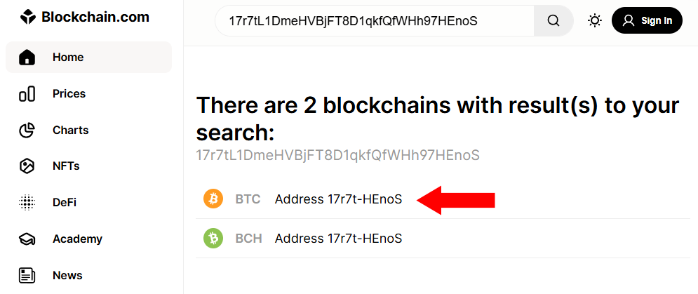 Blockchain.com Explorer Screenshot