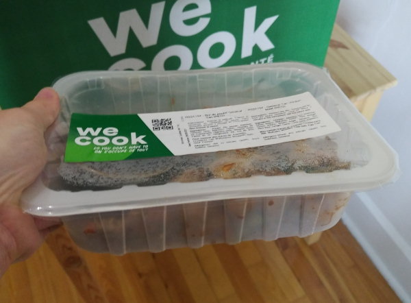 A meal&rsquo;s container from WeCook